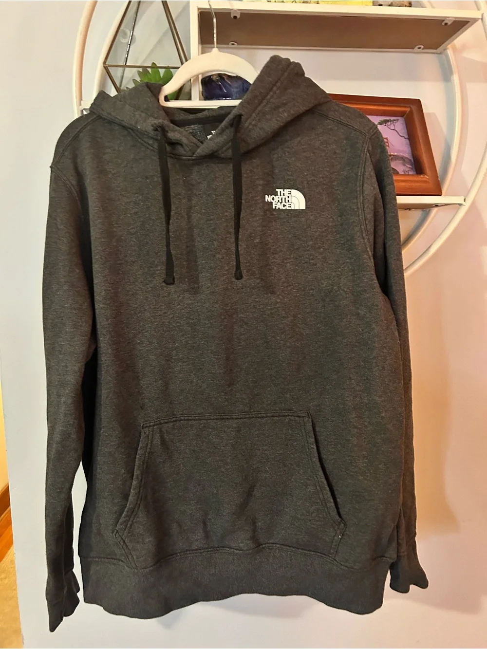 The North Face Men’s Large L Gray Grey Logo Hooded Sweatshirt